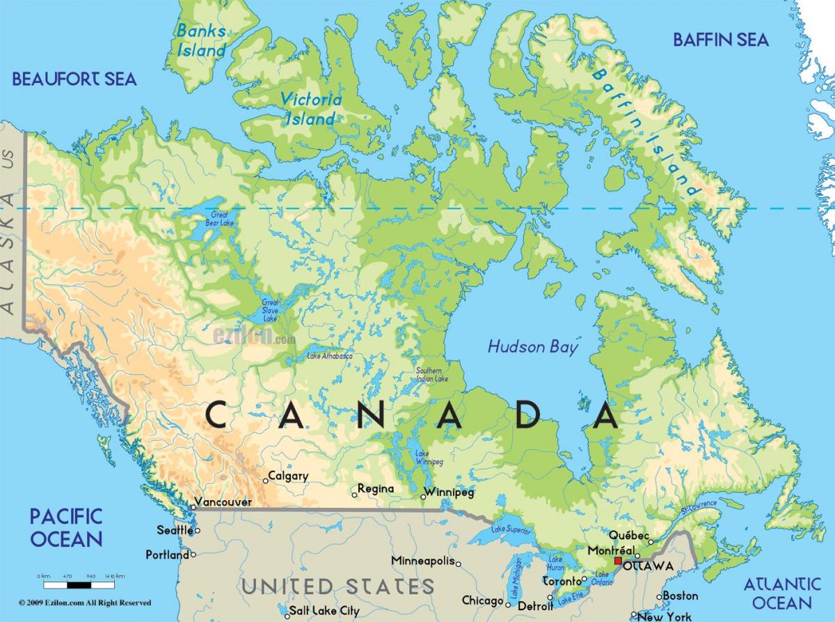 Kanada na karti